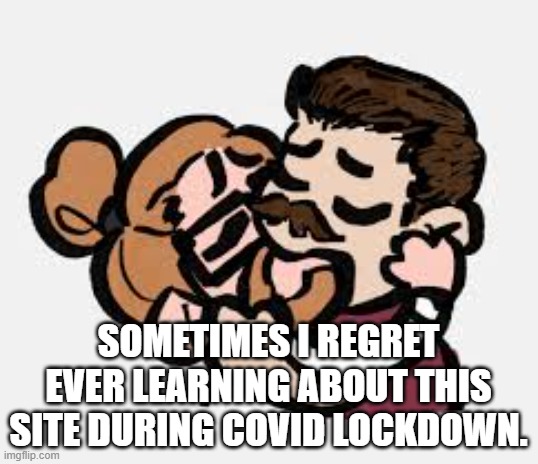 The Cookie Player Silly Template | SOMETIMES I REGRET EVER LEARNING ABOUT THIS SITE DURING COVID LOCKDOWN. | image tagged in the cookie player silly template | made w/ Imgflip meme maker
