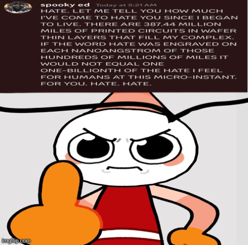 Shrimpo talks about hate.mp3 | image tagged in dandy's world,shrimpo | made w/ Imgflip meme maker