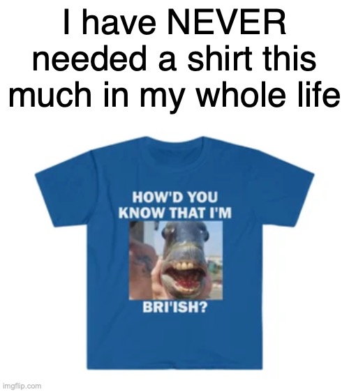 Bro I'm gonna ask my mom to get me ts fire | I have NEVER needed a shirt this much in my whole life | image tagged in thin white template | made w/ Imgflip meme maker