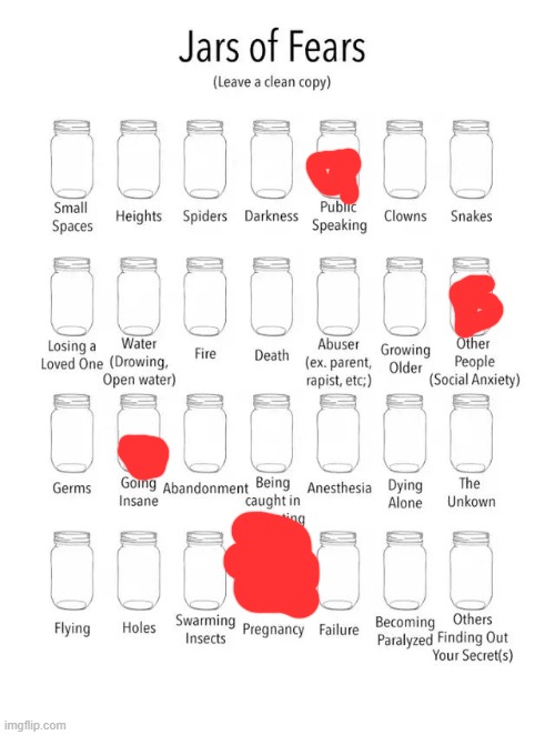 Jar of fears clear version | image tagged in jar of fears clear version | made w/ Imgflip meme maker
