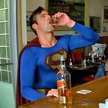 superman drinking Blank Meme Template