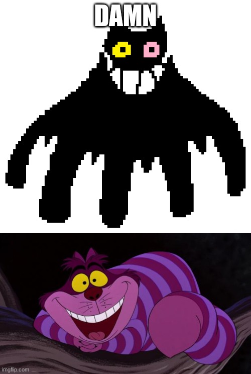 wow just wow | DAMN | image tagged in friend deltarune,cheshire cat | made w/ Imgflip meme maker
