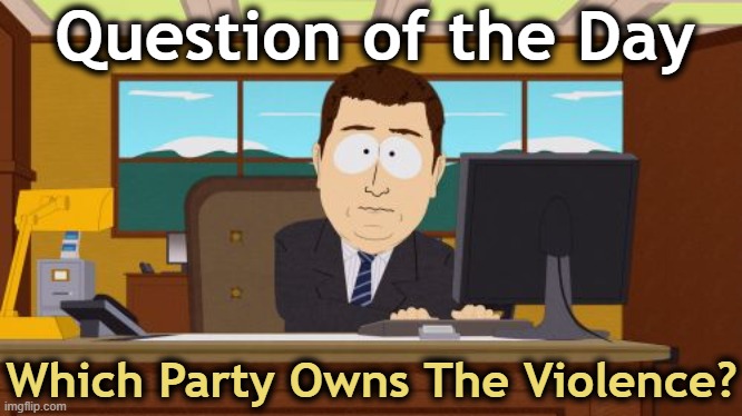 Easy answer.... | Question of the Day; Which Party Owns The Violence? | image tagged in charlie kirk,peaceful,protests,what happened to normal,no respect,radical leftists | made w/ Imgflip meme maker