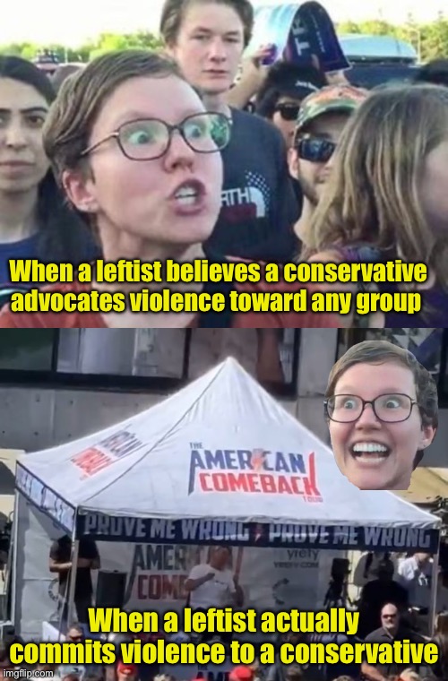 Some people think Kirk was just as bad as the person who killed him | When a leftist believes a conservative advocates violence toward any group; When a leftist actually commits violence to a conservative | image tagged in trigger a leftist,charlie kirk | made w/ Imgflip meme maker