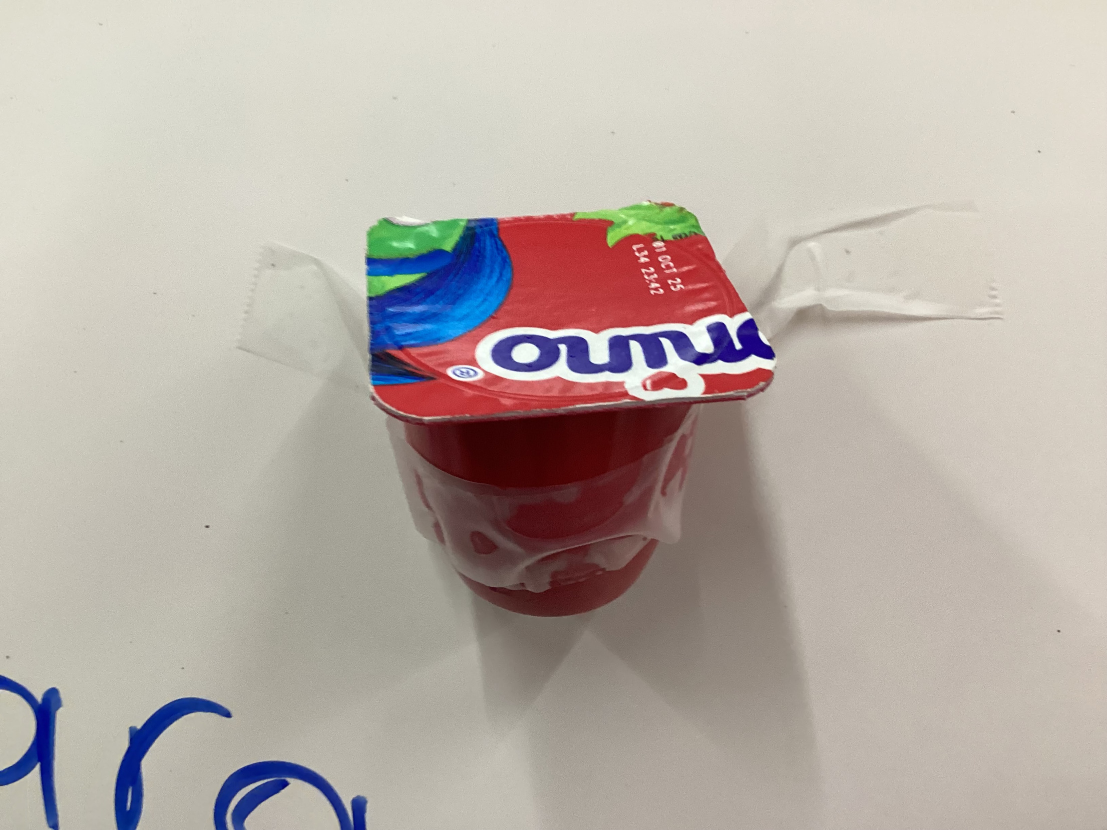 Yogurt with a clear tape Blank Meme Template
