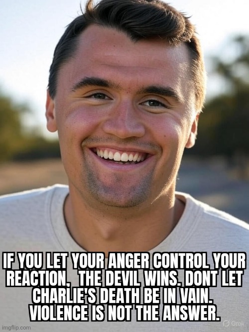 Stop the violence | image tagged in stop the violence,charlie,kirk,political,violence,memes | made w/ Imgflip meme maker