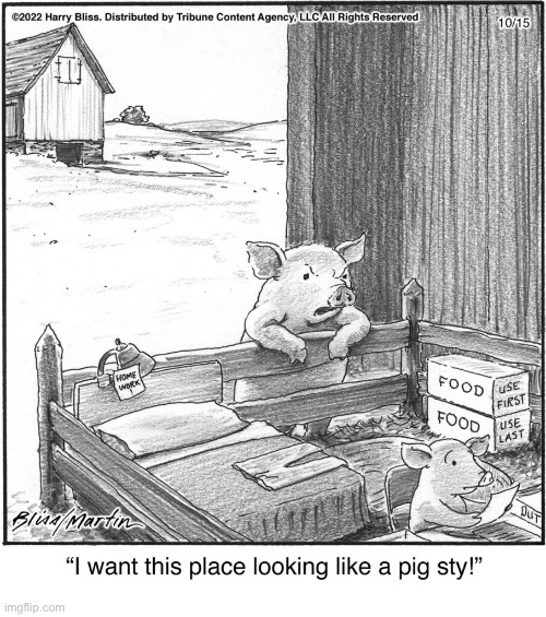 image tagged in comics,harry bliss,farm,pigs,sty | made w/ Imgflip meme maker