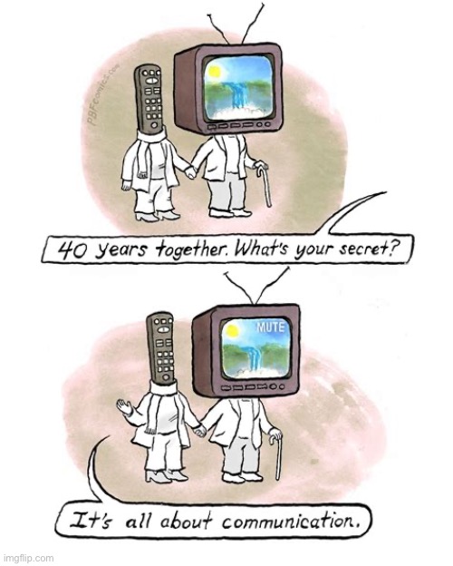 image tagged in comics,pbf,married,communication,tv,remote control | made w/ Imgflip meme maker