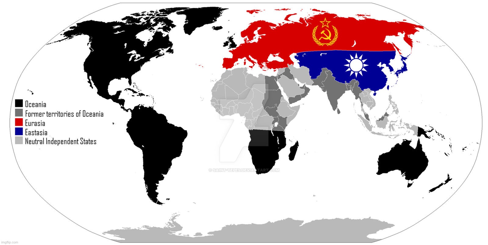 Bruh eastasia here looks the chillest out of all 3 countries | made w/ Imgflip meme maker