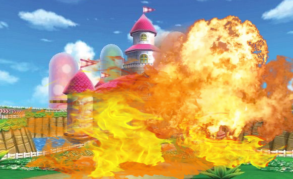 Mushroom Kingdom Explosion Blank Meme Template