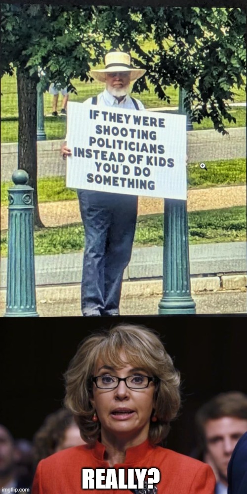 They Shot One, Still Didn't Do Anything | REALLY? | image tagged in gabby giffords | made w/ Imgflip meme maker