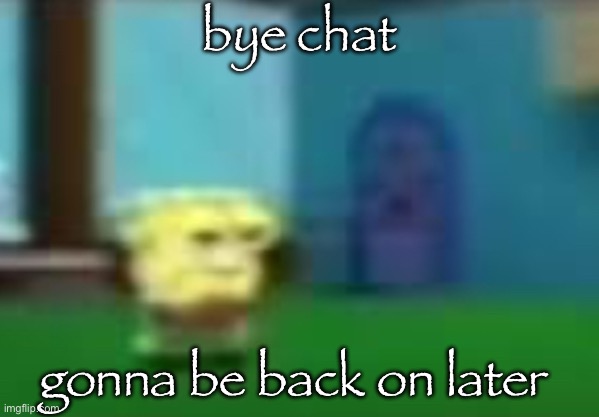 spog | bye chat; gonna be back on later | image tagged in spog | made w/ Imgflip meme maker