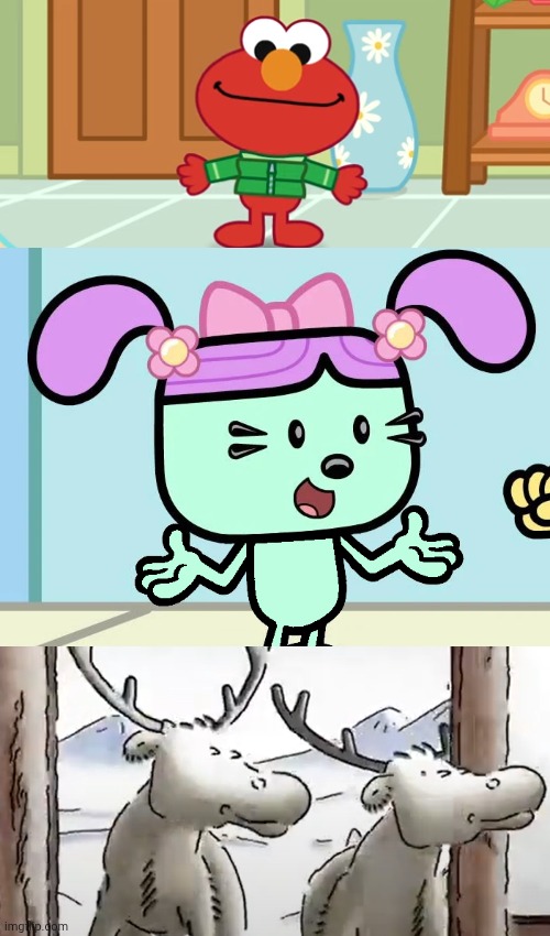 Turn these images into toons! | image tagged in elmo bobette,wubbzy daizy base,deers looking for santa,asthma | made w/ Imgflip meme maker