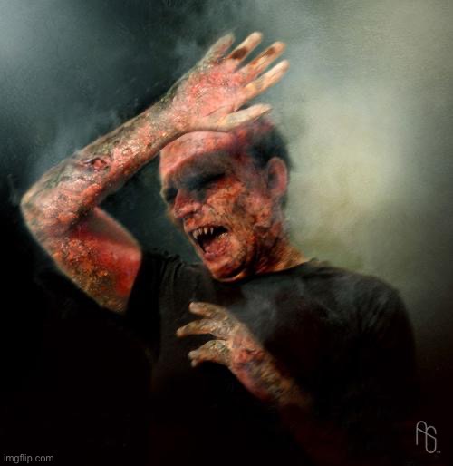 image tagged in burning vampire | made w/ Imgflip meme maker