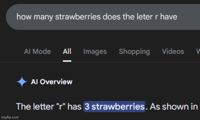 how many strawberries does the leter r have | made w/ Imgflip meme maker