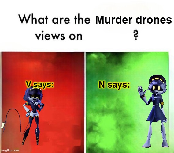 What are the Murder drones views on | image tagged in what are the murder drones views on | made w/ Imgflip meme maker