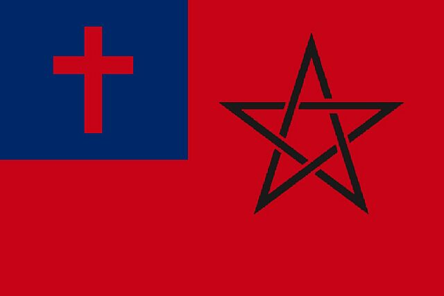 Pagan-Christian Theocracy flag Blank Meme Template