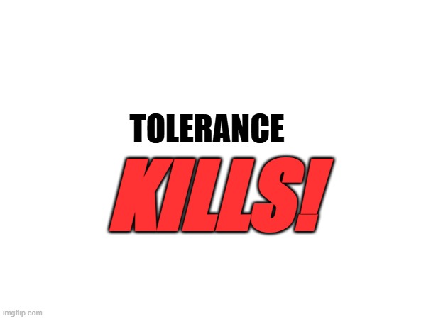 TOLERANCE; KILLS! | made w/ Imgflip meme maker