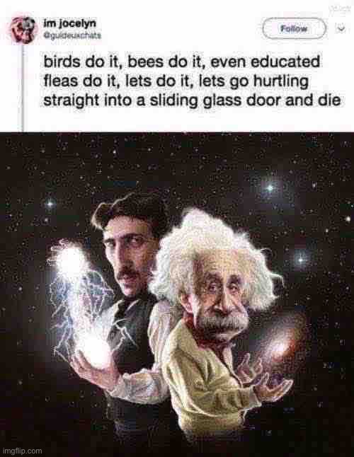 image tagged in nikola tesla albert einstein | made w/ Imgflip meme maker