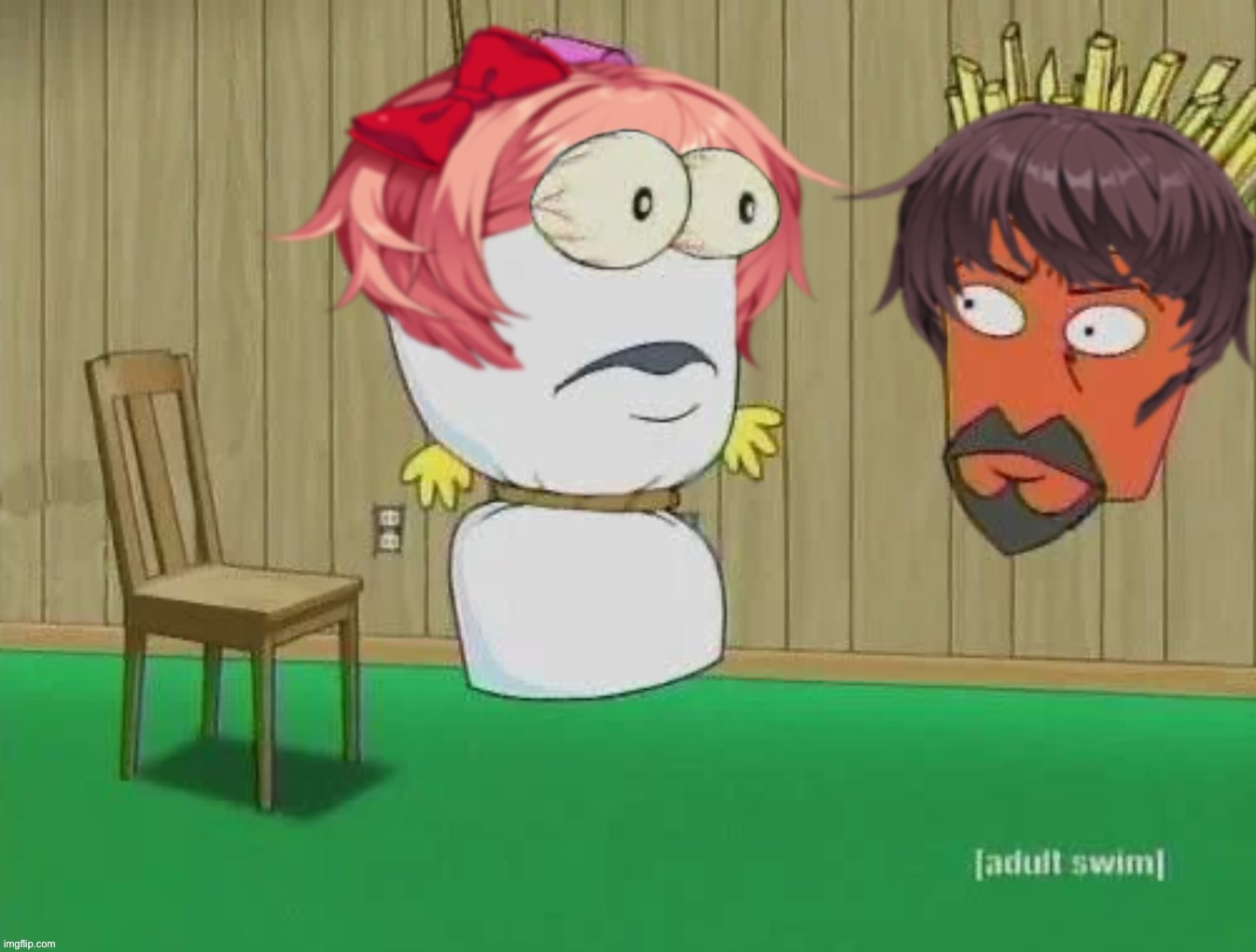 reposting ts because it’s funny | image tagged in aqua teen literature club,doki doki hunger force | made w/ Imgflip meme maker