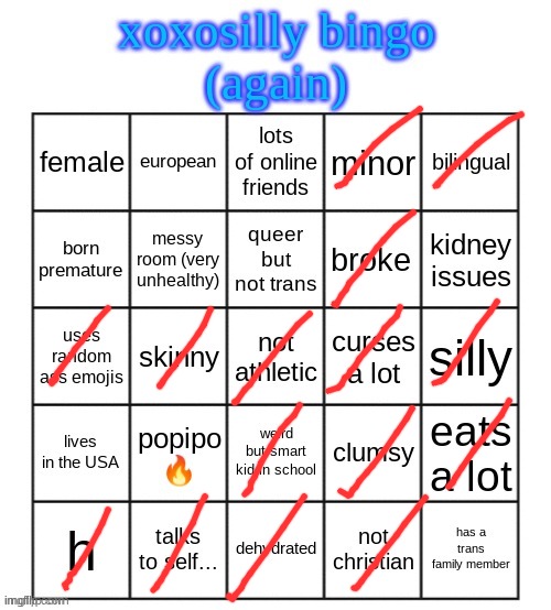 did. ok bye | image tagged in xoxosilly bingo again | made w/ Imgflip meme maker