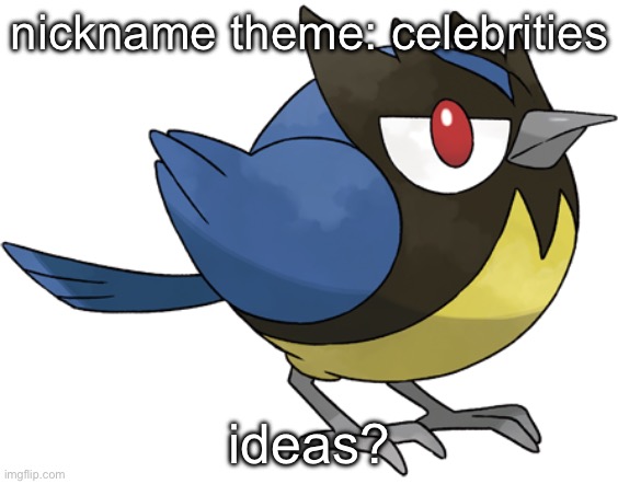 Rookidee | nickname theme: celebrities; ideas? | image tagged in rookidee | made w/ Imgflip meme maker