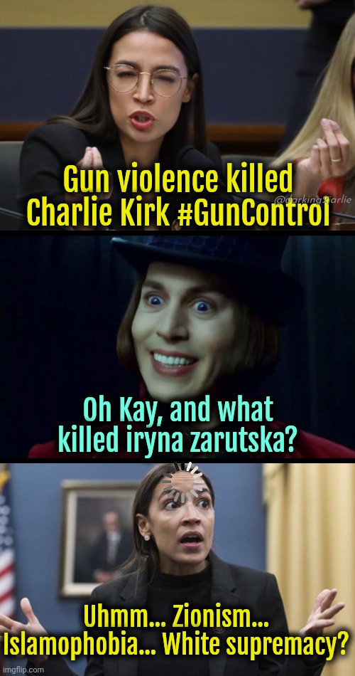Hitler banned Jews from owning guns to counter Islamophobia. | @darking2jarlie; Gun violence killed Charlie Kirk #GunControl; Oh Kay, and what killed iryna zarutska? Uhmm... Zionism... Islamophobia... White supremacy? | image tagged in liberals,liberal logic,democrats,liberal hypocrisy | made w/ Imgflip meme maker