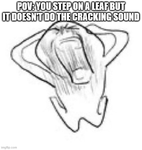 Agonizing... | POV: YOU STEP ON A LEAF BUT IT DOESN'T DO THE CRACKING SOUND | image tagged in screaming man | made w/ Imgflip meme maker