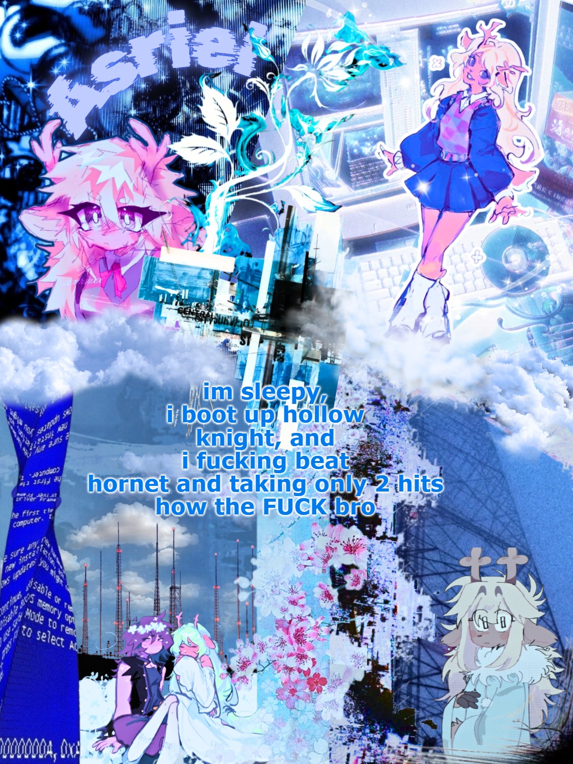 I WAS STUCK ON HER FOR SO LONG YESTERDAY WHAT HAPPENED | im sleepy, i boot up hollow knight, and i fucking beat hornet and taking only 2 hits

how the FUCK bro | image tagged in asriel's noelle template | made w/ Imgflip meme maker
