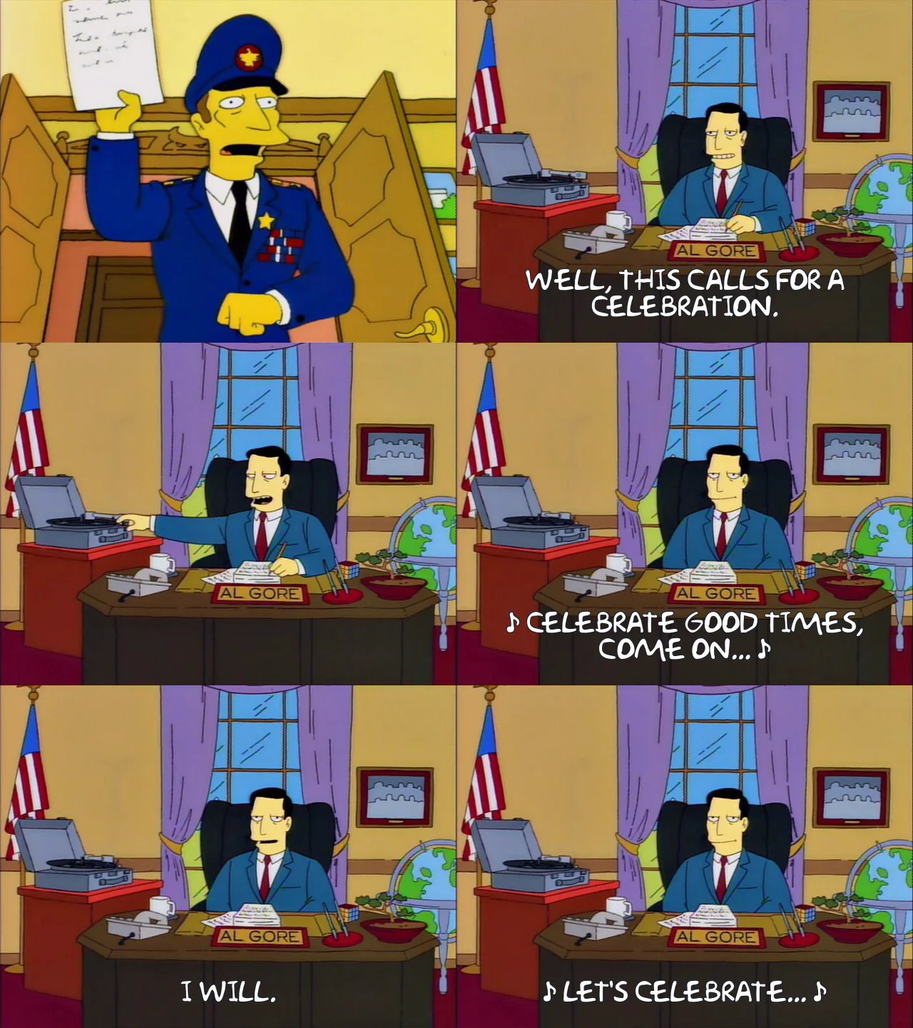 Simpsons Al Gore Celebrate Blank Meme Template