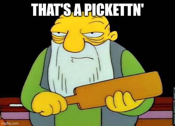 That's a paddlin' | THAT'S A PICKETTN' | image tagged in memes,that's a paddlin' | made w/ Imgflip meme maker