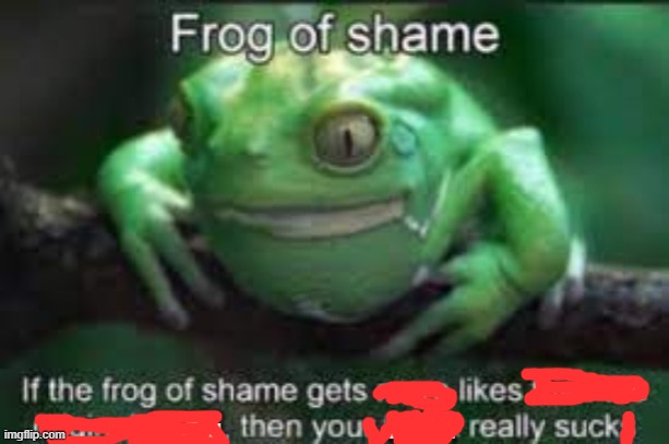 Frog Of Shame | image tagged in frog of shame | made w/ Imgflip meme maker