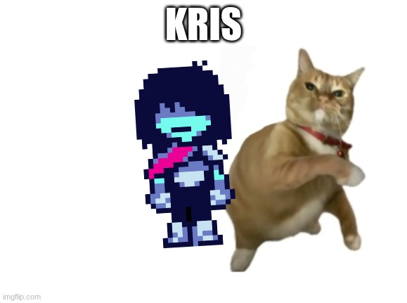 kris attack | KRIS | image tagged in throwing cat new | made w/ Imgflip meme maker