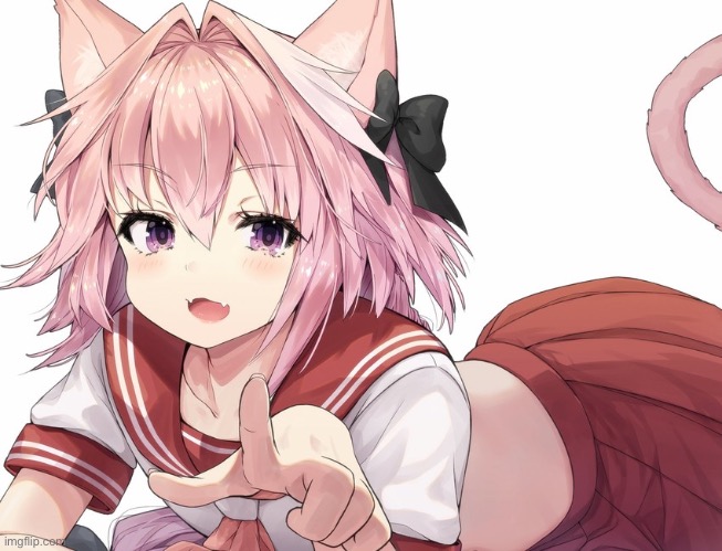 Be the reason someone closes this app | image tagged in astolfo pointing | made w/ Imgflip meme maker
