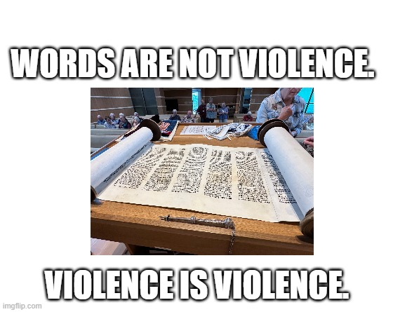 Words are not violence | WORDS ARE NOT VIOLENCE. VIOLENCE IS VIOLENCE. | image tagged in make your own meme | made w/ Imgflip meme maker