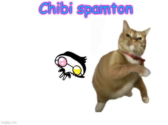 throwing cat new | Chibi spamton | image tagged in throwing cat new | made w/ Imgflip meme maker