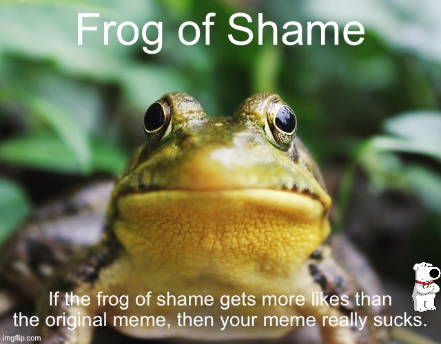 Frog of Shame (Fries' version) V1 | image tagged in frog of shame fries' version v1 | made w/ Imgflip meme maker