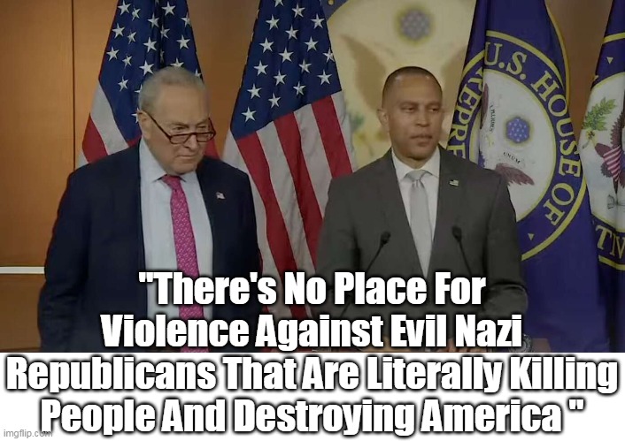 "There's No Place For Violence Against Evil Nazi Republicans That Are Literally Killing People And Destroying America " | made w/ Imgflip meme maker