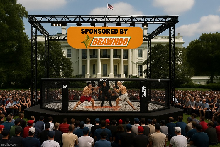 UFC 2026 - White House | image tagged in maga,ufc,joe rogan,white house,idiocracy,donald trump | made w/ Imgflip meme maker