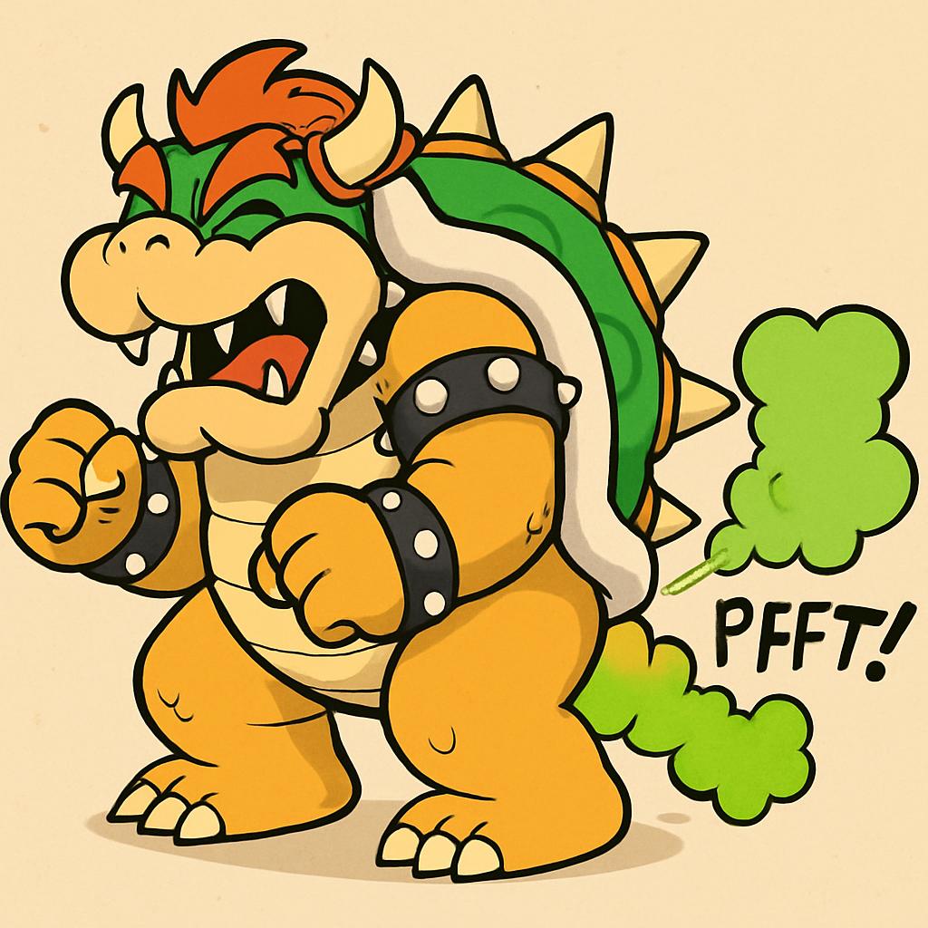 Bowser farting Blank Meme Template