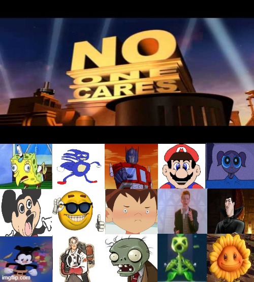 I ruined a fill-in meme with 20th Century Studios! | image tagged in deviantart,optimus prime,20th century fox,no one cares,plants vs zombies,transformers | made w/ Imgflip meme maker