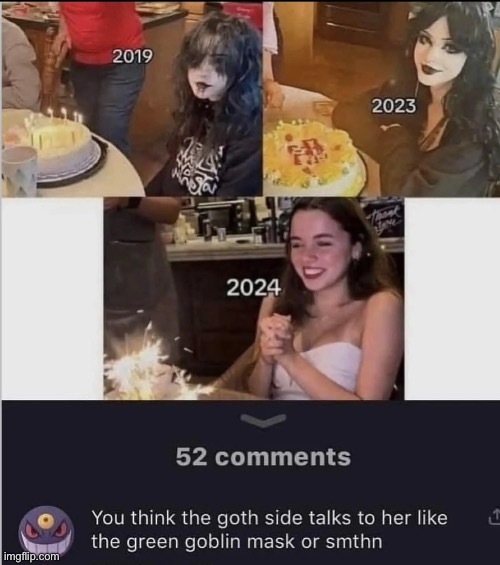 image tagged in memes,shitpost,goth girl | made w/ Imgflip meme maker