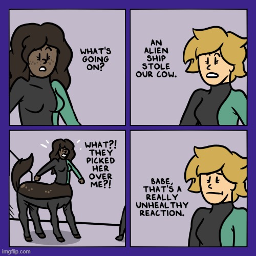 image tagged in stars,centaur,cow,stolen,jealous,jealousy | made w/ Imgflip meme maker