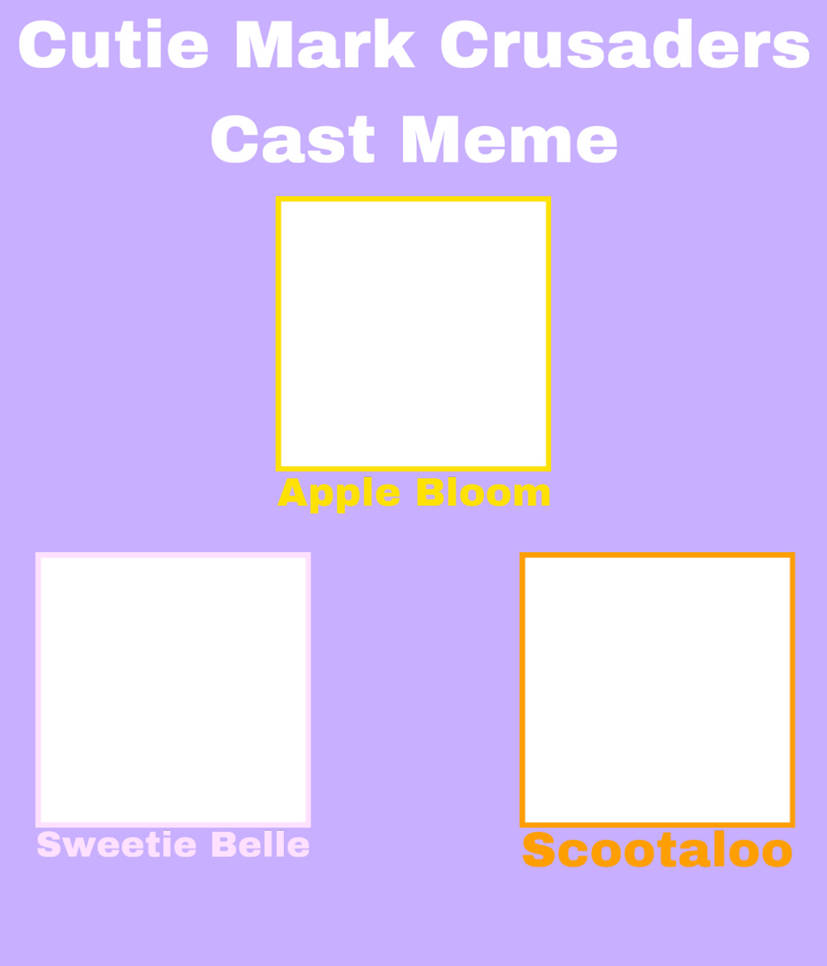 Cutie mark crusaders cast meme (mlp) Blank Meme Template