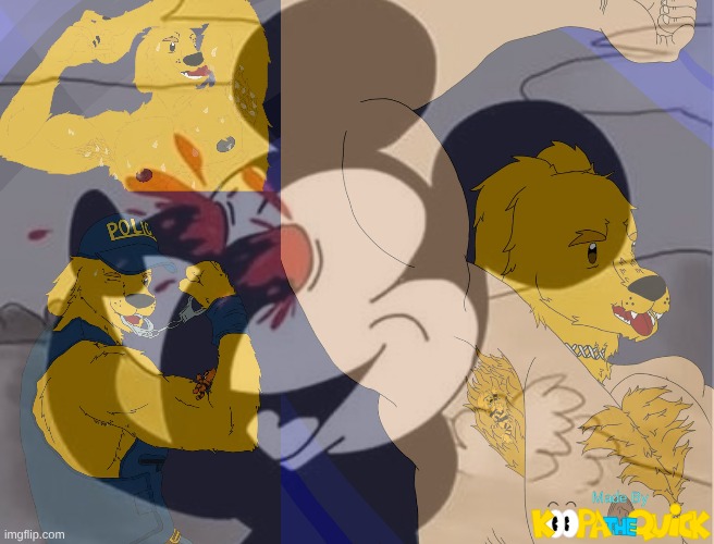 WHAT ARE THESE DISGUSTING THINGS I'M SEEING?! (I Marked It As NSFW For A Reason... PS, This Is Dog Man BTW) | image tagged in mickey mouse eyes | made w/ Imgflip meme maker