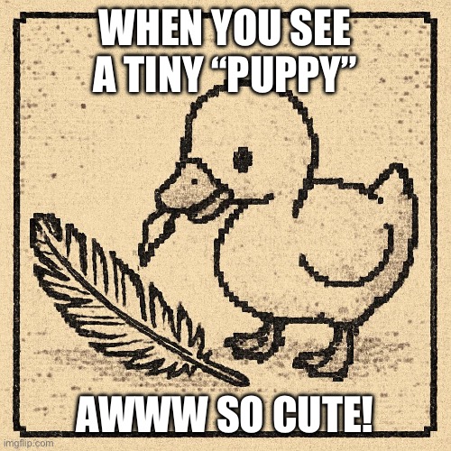 Cute goose | WHEN YOU SEE A TINY “PUPPY”; AWWW SO CUTE! | made w/ Imgflip meme maker