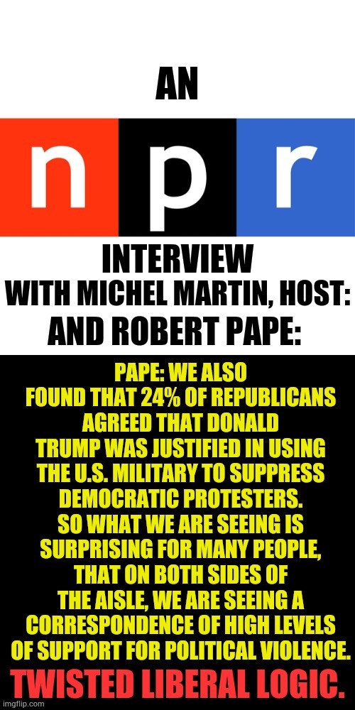 Twisted Liberal Logic | image tagged in memes,republicans,both sides,for,political,violence | made w/ Imgflip meme maker