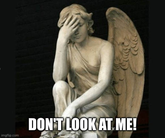 Cupid | DON'T LOOK AT ME! | image tagged in cupid | made w/ Imgflip meme maker