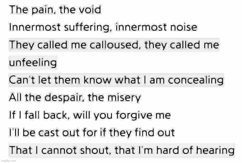 Since we're posting lyrics | made w/ Imgflip meme maker