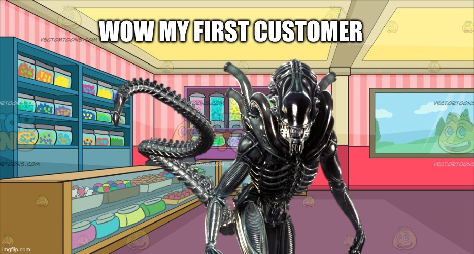 Mlp candy shop | WOW MY FIRST CUSTOMER | image tagged in mlp candy shop | made w/ Imgflip meme maker